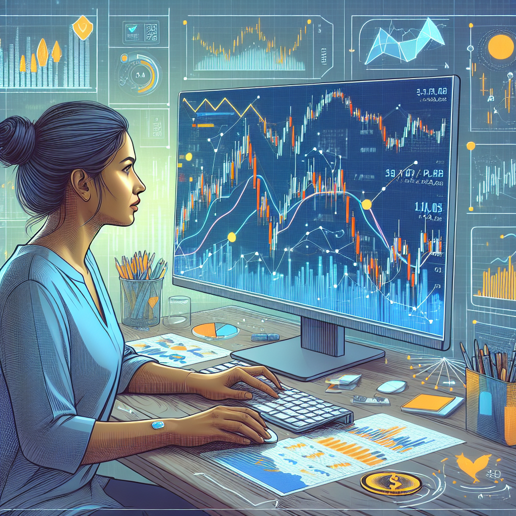 A clean modern illustration showing a computer screen displaying trading algorithms, with graphs and performance metrics. A person is analyzing the data, surrounded by symbols of finance and trading, such as candlestick charts, dollar signs, and a clock representing backtesting timeframes.