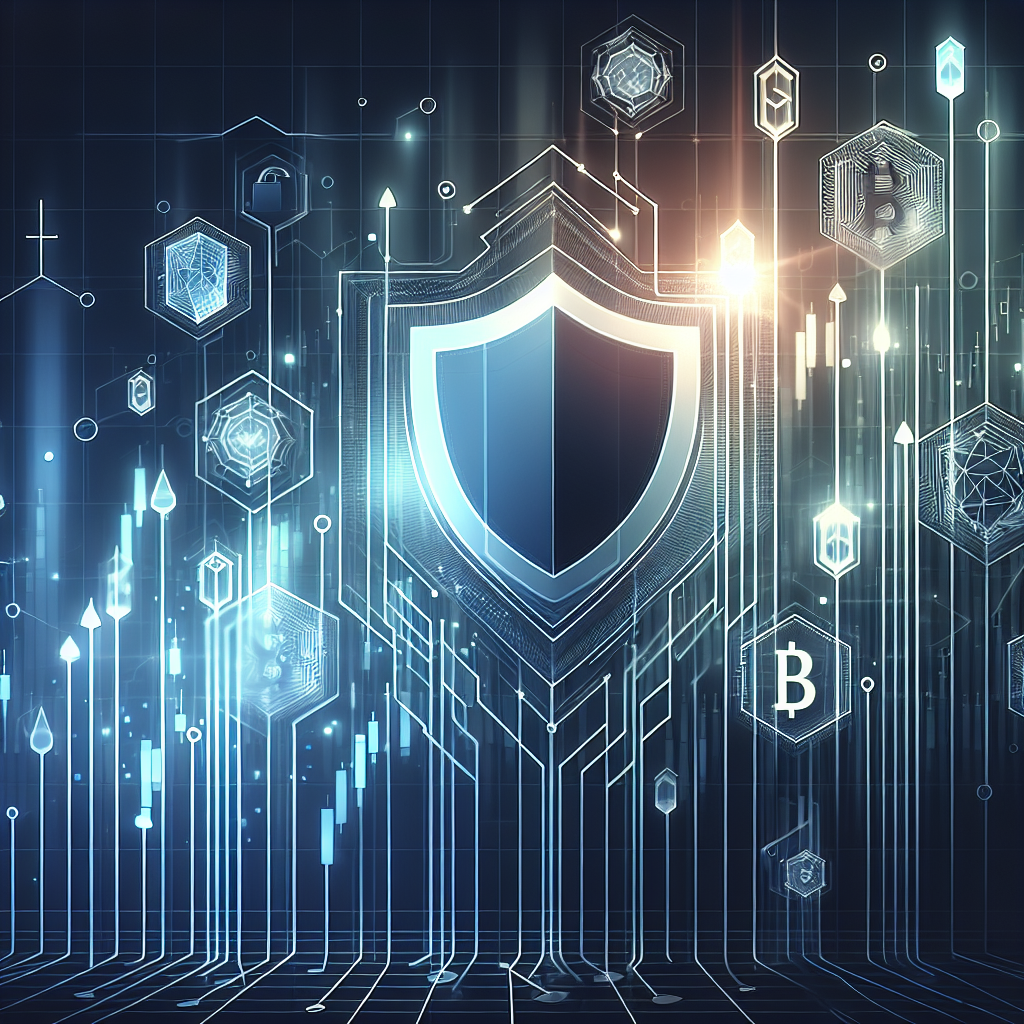 A clean modern illustration depicting various risk mitigation techniques in algorithmic trading, featuring visual elements like charts, shields, and algorithms intertwining with currency symbols.