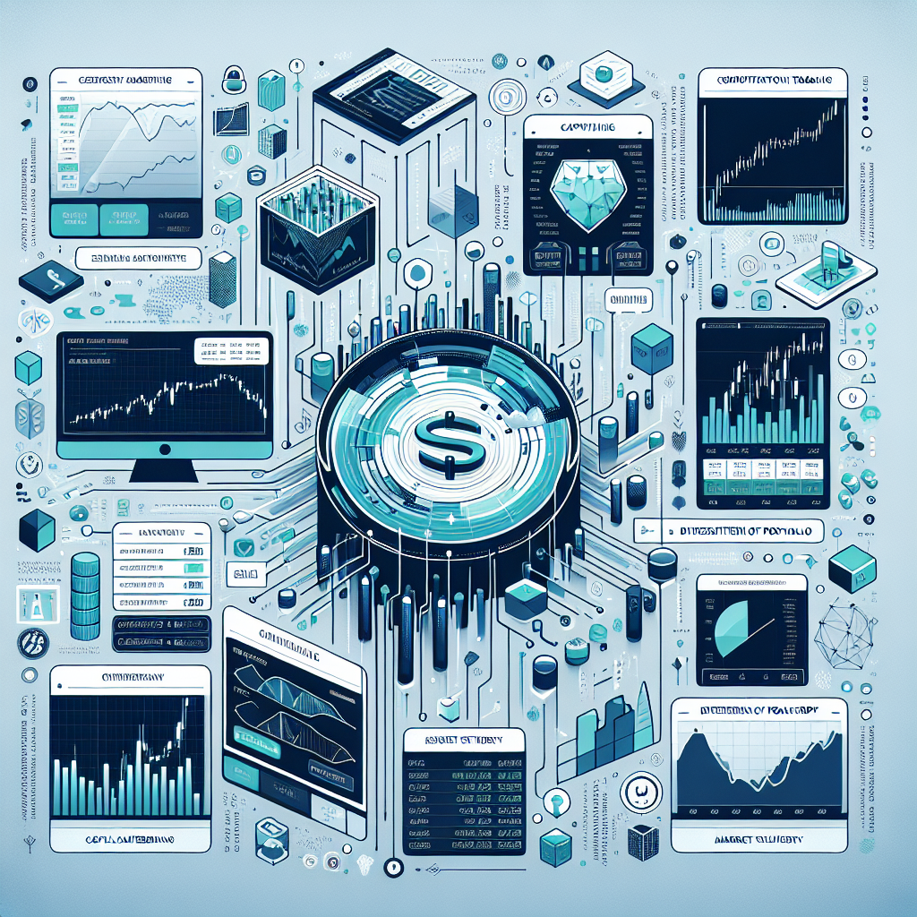 A clean and modern illustration depicting various risk mitigation strategies in algorithmic trading, such as graphs, charts, and visual representations of capital protection techniques.