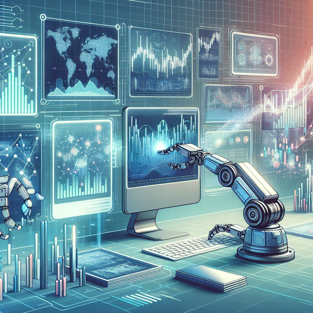 A clean, modern illustration depicting the concept of automated algorithmic trading, featuring sleek digital interfaces, graphs, and robotic elements working in harmony. The scene is bright and organized, suggesting efficiency and sophistication in trading strategies.