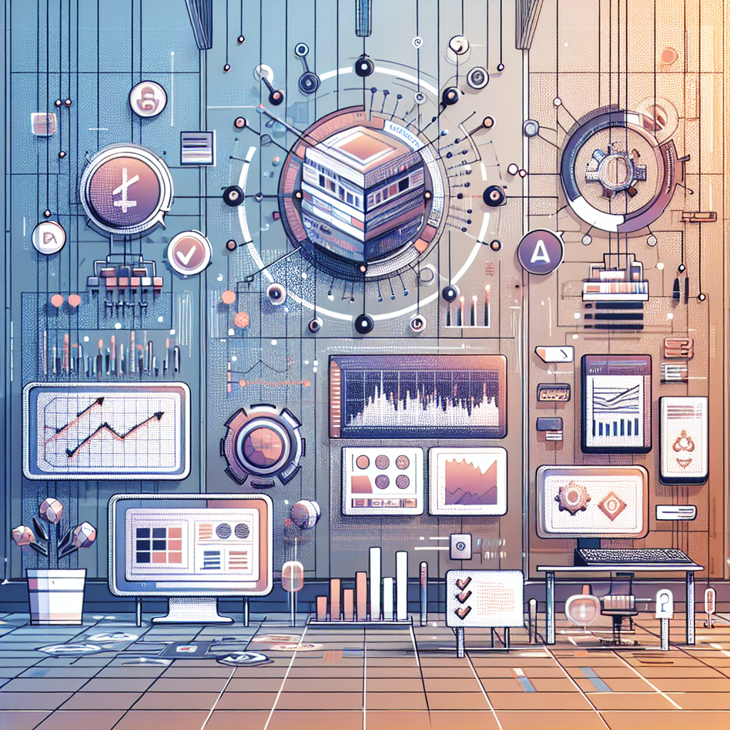 A sleek modern illustration showcasing various tools and techniques for automating trading strategies, featuring digital charts, trading algorithms, and automation gadgets in a vibrant, user-friendly layout.